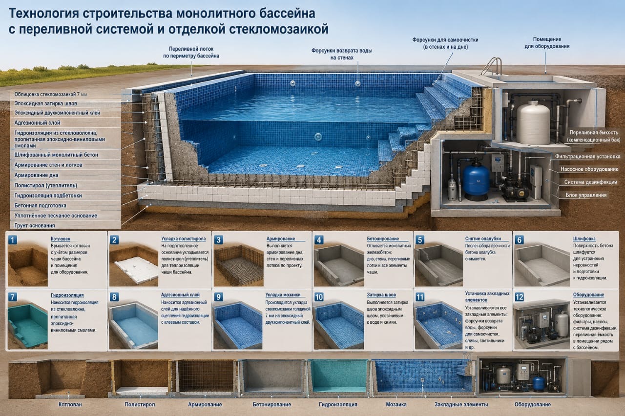 Прямоугольный бассейн — уличная терраса